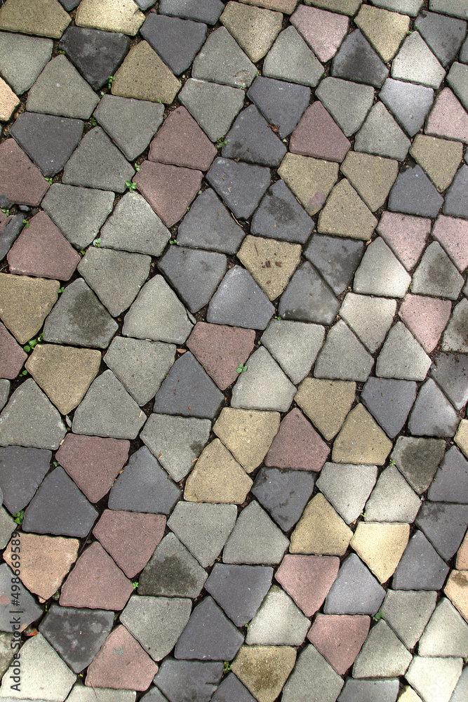 Fototapeta premium Block old walkways covering public areas.