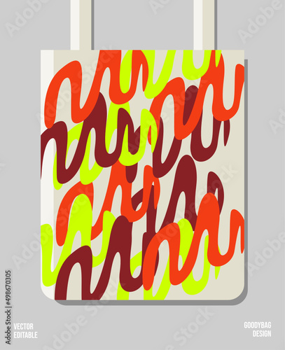 Creative shape colorful packaging print design, applied for pattern craft like tote bag and shopping bags, home industry production.