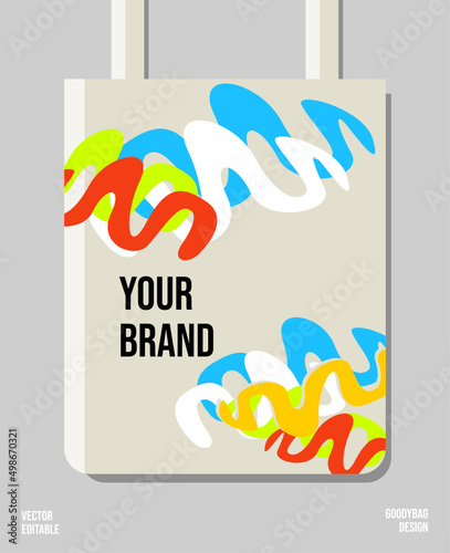 Creative shape colorful packaging print design, applied for pattern craft like tote bag and shopping bags, home industry production.