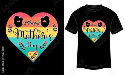 Happy Mother’s Day T-shirt Design Typography vector illustration and colorful design in the Black background.