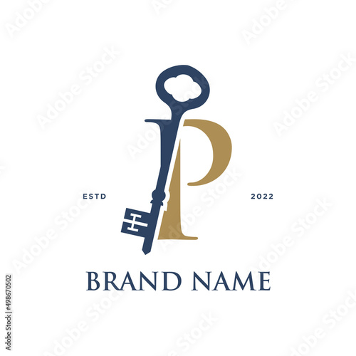 Initial P Elegant Key