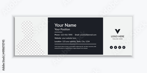 Clean unique email signature and email footer template