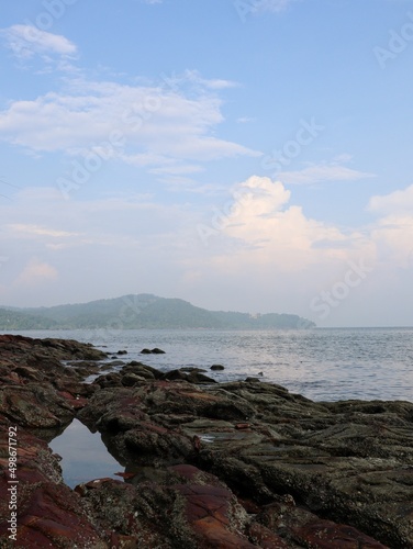 morning scene at a rocky beach