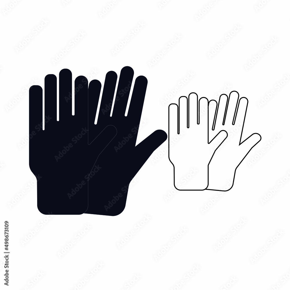 Obraz premium Left right glove icon. Medical equipment sign vector illustration