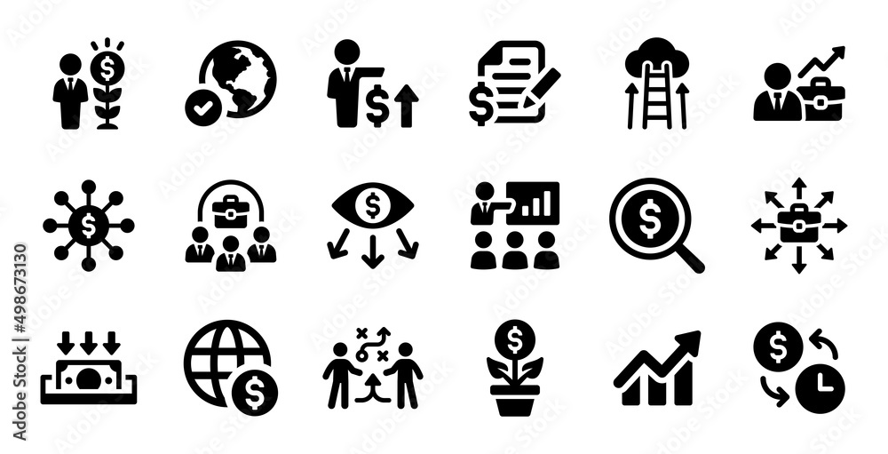 Business finance icon collection. Vector illustration