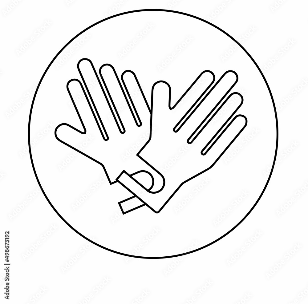 Obraz premium Left right glove icon. Medical equipment sign vector illustration