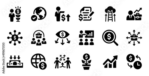 Business finance icon collection. Vector illustration