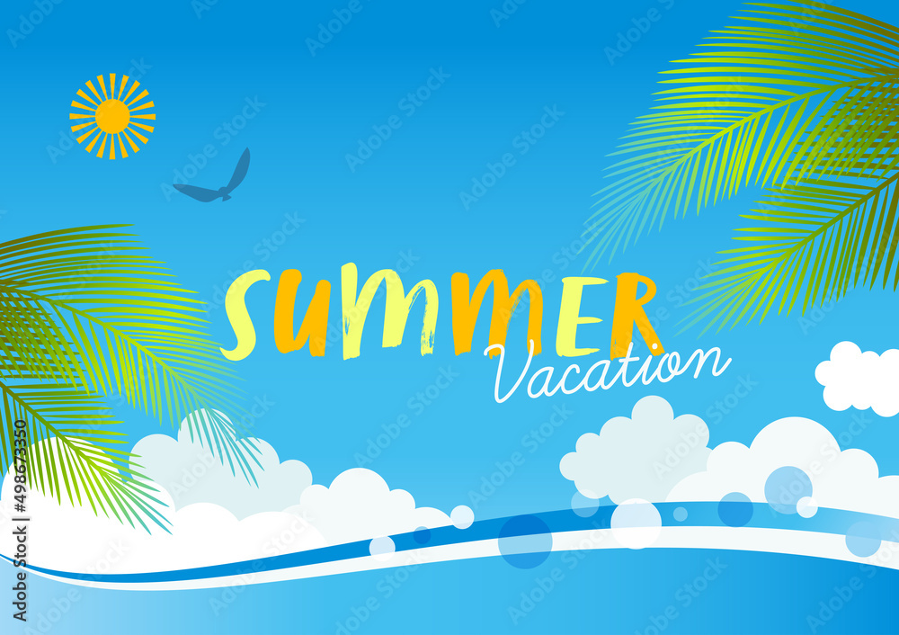 夏の海の景色のイラスト Stock Vector Adobe Stock