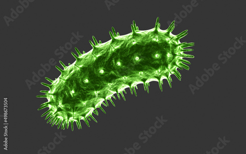 3d rendered rabies virus isolated on a dark background
