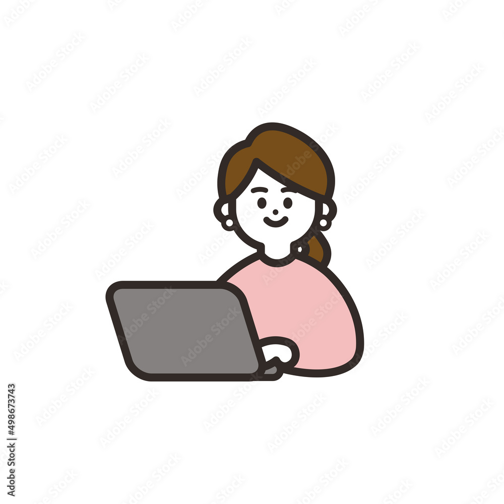 PCを使用している女性 PCを使用している女性
