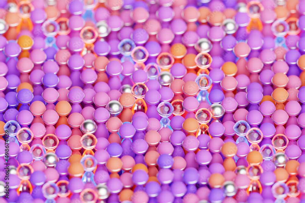 3d illustration of pink and purple balls.Set of balls on monocrome background, pattern. Geometry background 3d illustration of pink and purple balls.Set of balls on monocrome background, pattern. Geometry background