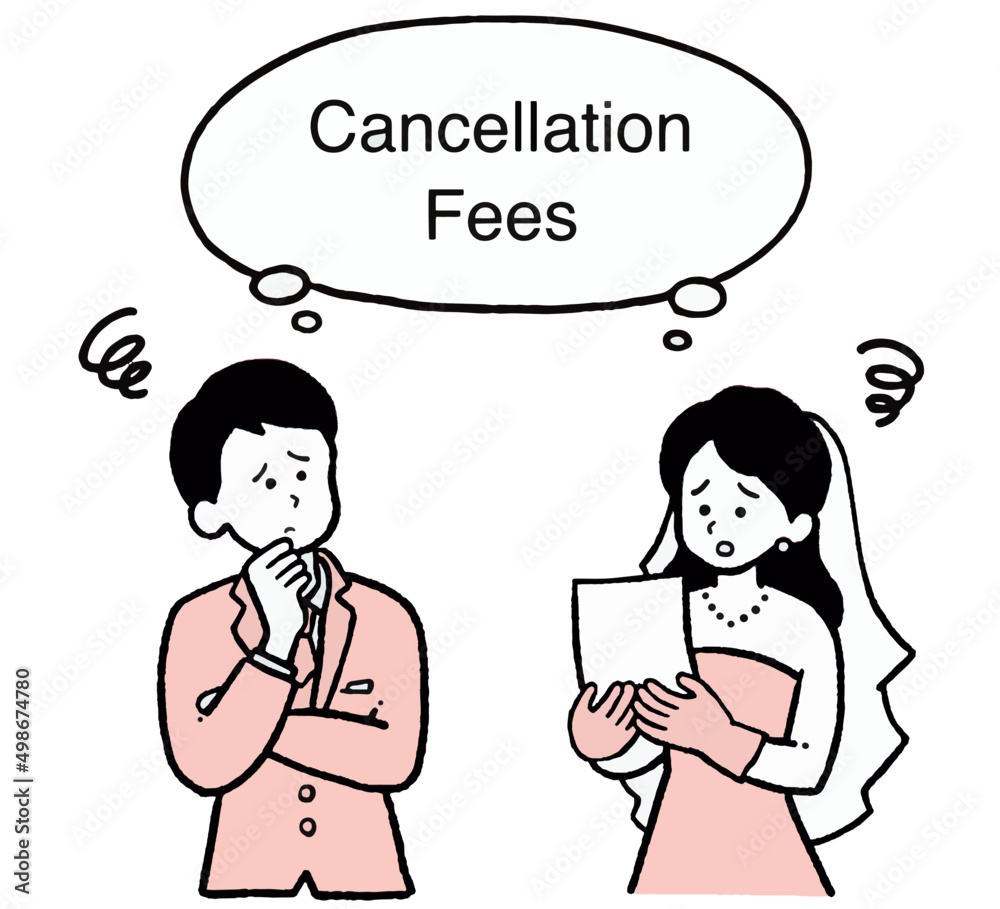 結婚式のキャンセル料金トラブルのイメージイラスト Stock Vector Adobe Stock