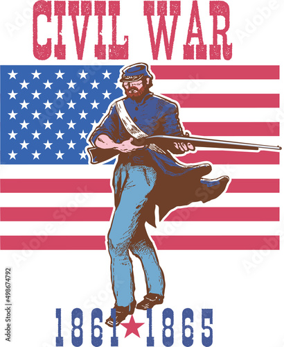 vector image of us civil war poster