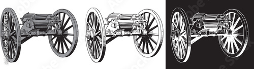 vector image of an old machine gun from the late 18th century photo