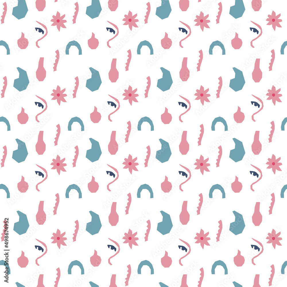 Decorative seamless pattern. Simple abstract shape