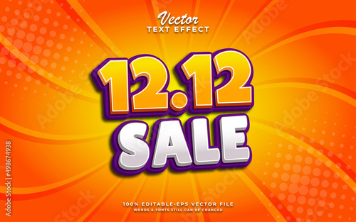 12.12 sale editable text effect design