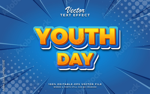Youth day editable text effect