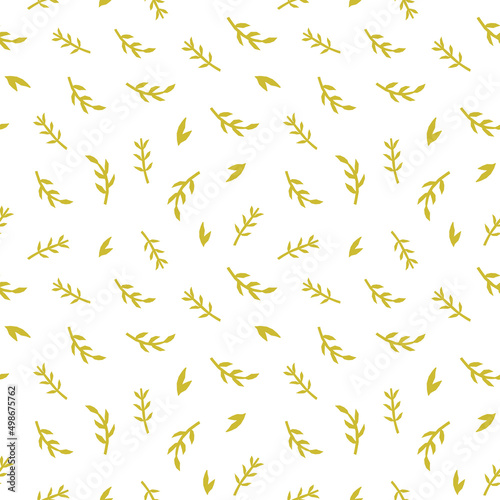 Abstract botanical seamless pattern. Simple nature shape