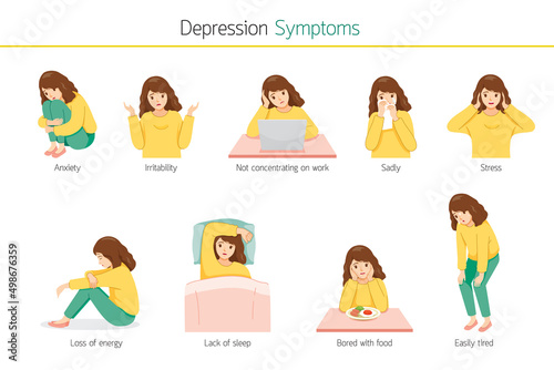 Infographic Of Depression Symptoms In Woman photo