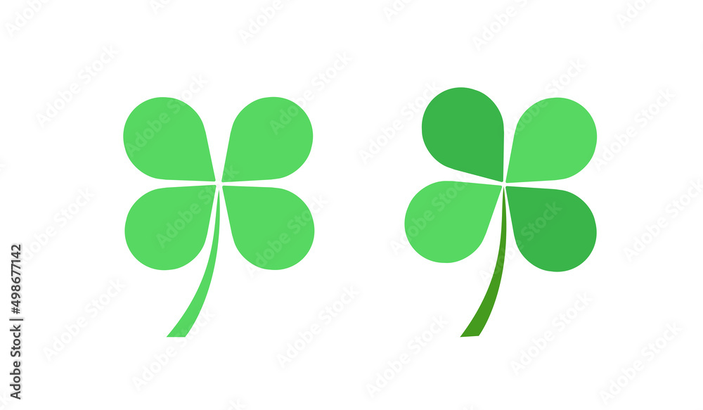 Set of green leaves of clover isolated on white background. Vector illustration Set of green leaves of clover isolated on white background. Vector illustration
