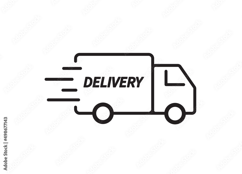 Fast delivery truck. Fast shipping. Online order tracking. Design for website and mobile apps. Vector illustration.