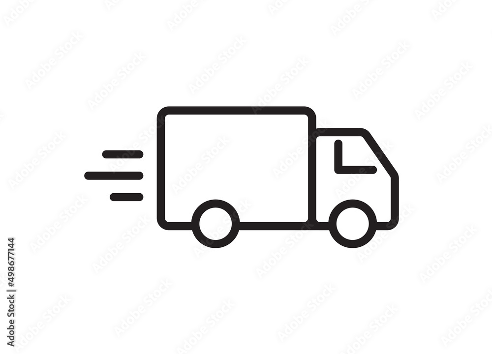 Fast delivery truck icon. Fast shipping. Design for website and mobile apps. Vector illustration. Fast delivery truck icon. Fast shipping. Design for website and mobile apps. Vector illustration.