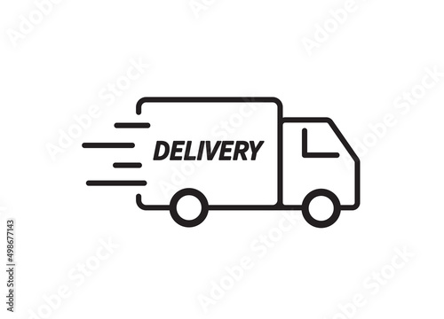 Fast delivery truck. Fast shipping. Online order tracking. Design for website and mobile apps. Vector illustration.