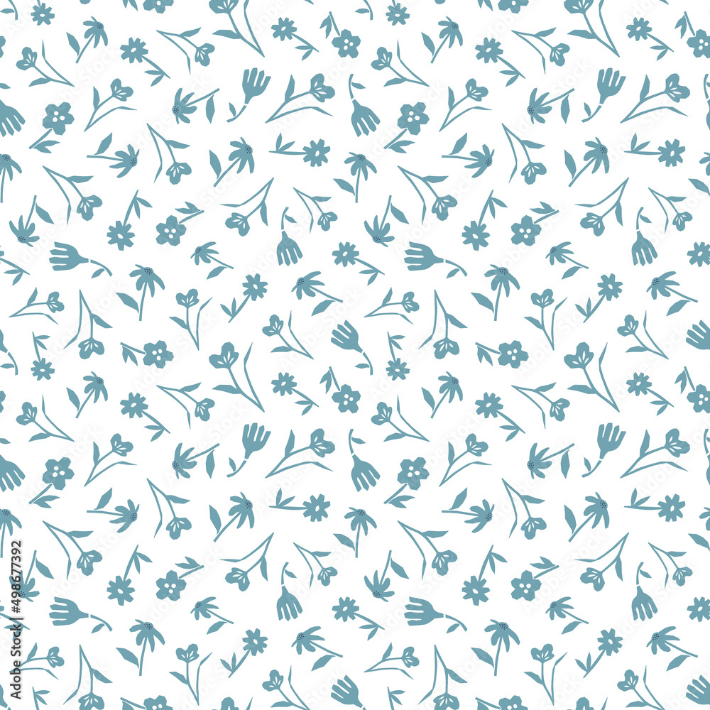 Abstract botanical seamless pattern. Simple flower shape Abstract botanical seamless pattern. Simple flower shape