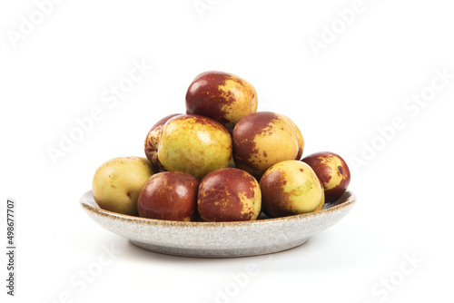Ripe jujubes or Chinese-date isolated on white background