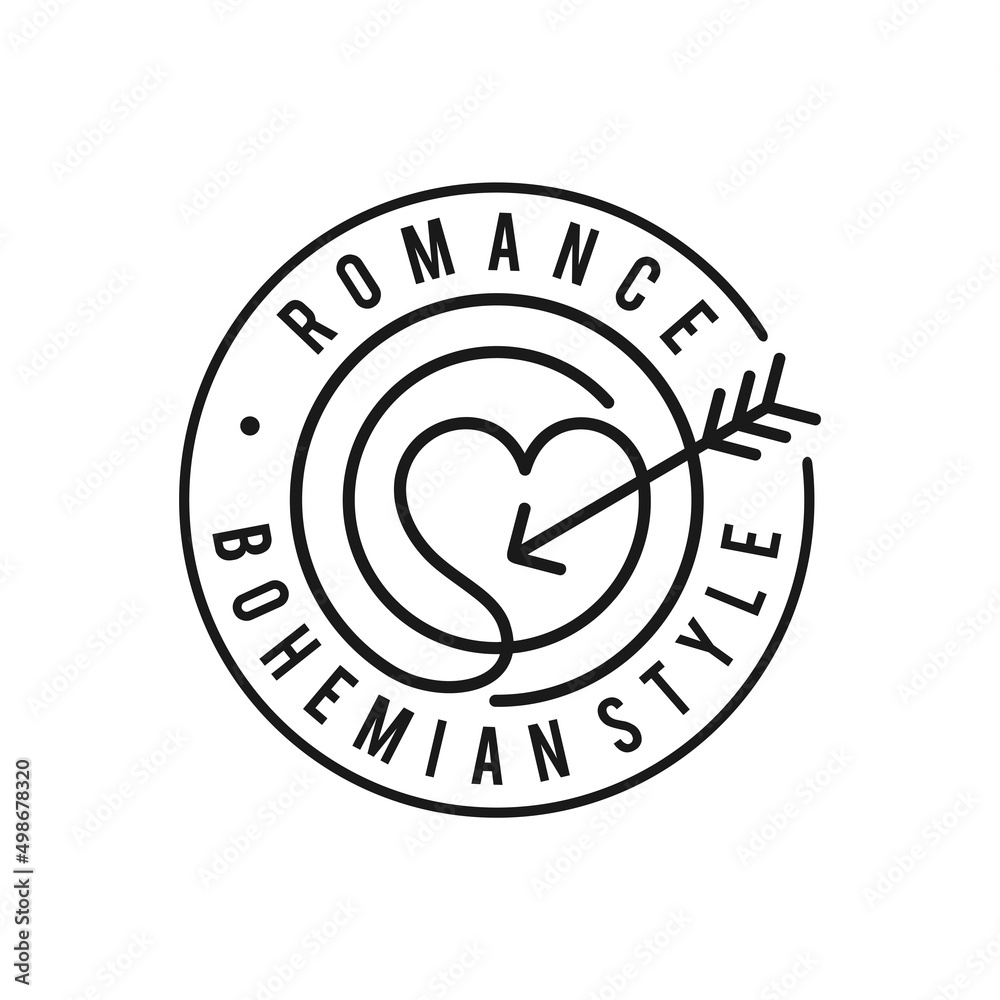 love logo with bohemian concept love logo with bohemian concept