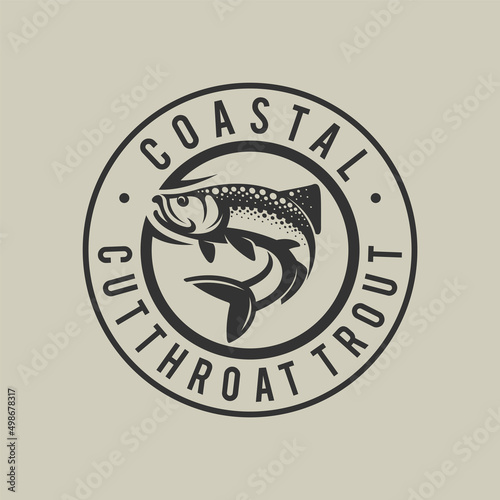 coastal fish logo with emblem concept