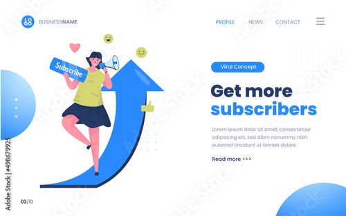 Flat design increases subscribers on landing page template