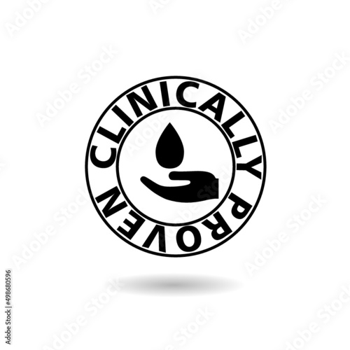 Clinically proven icon with shadow