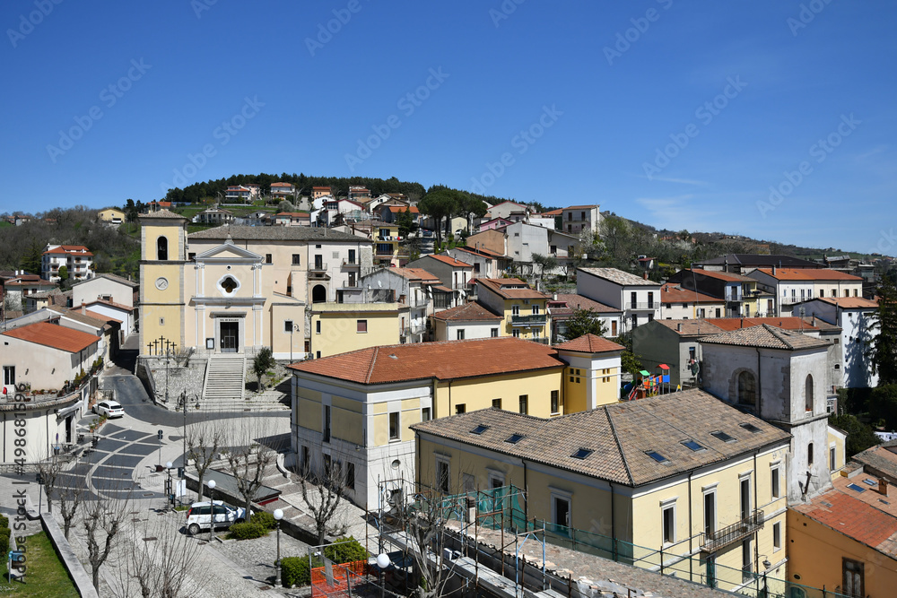 Panoramic view of Gesualdo, a small village in the province of Avellino, Italy.