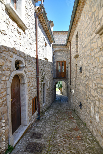 Fototapeta Naklejka Na Ścianę i Meble -  A narrow street in Gesualdo, a small village in the province of Avellino, Italy.