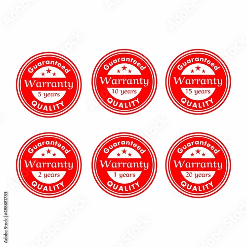 warranty Stamping . red Ink on Clean White Paper Surface Background. suitable for business