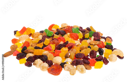 nuts and candied fruit isolated