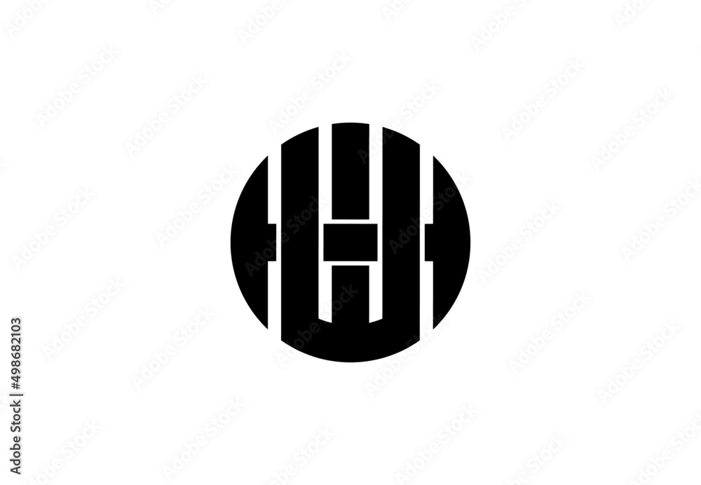 hw wh h w initian letter logo isolated on white background hw wh h w initian letter logo isolated on white background