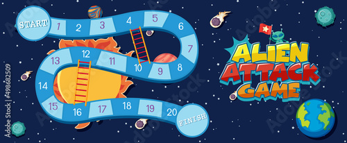 Game template with space theme background