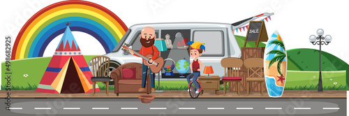 Man playing guitar in the park