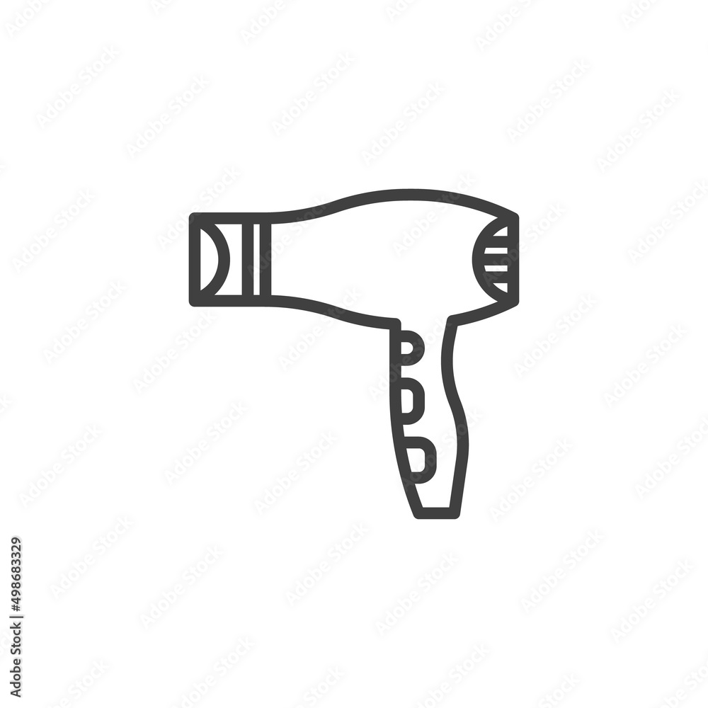 Hair dryer line icon Hair dryer line icon