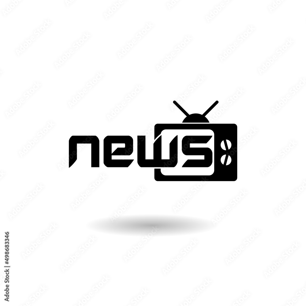 News tv icon with shadow News tv icon with shadow