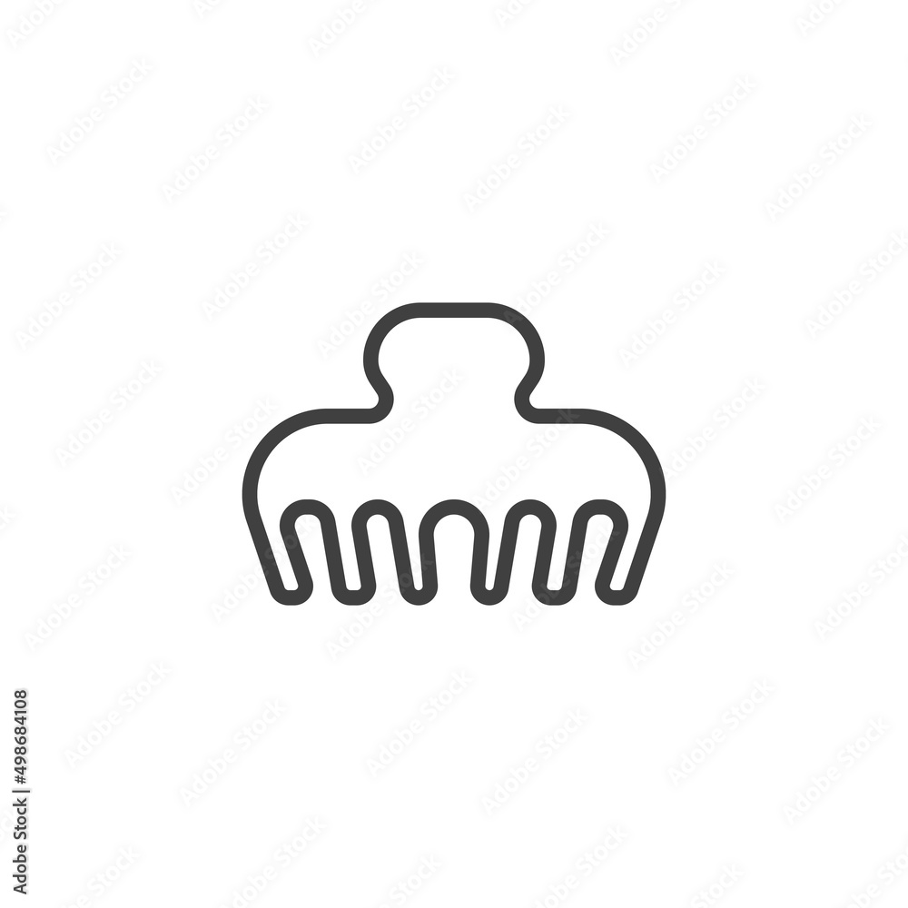 Hair clip line icon