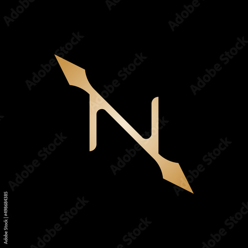 letter N spear logo design