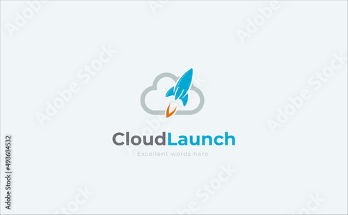 Rocket logo with cloud
