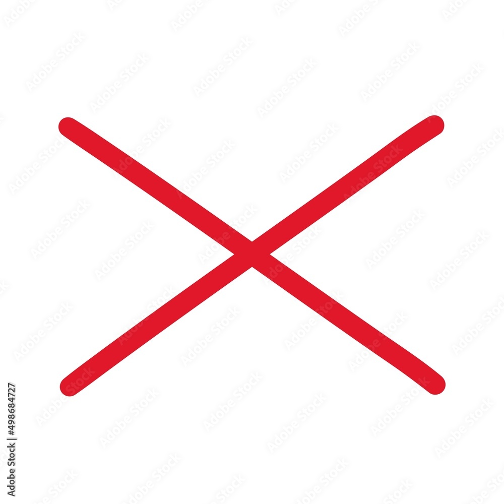X red mark. Cross sign graphic symbol vector element with a wide range of applications X red mark. Cross sign graphic symbol vector element with a wide range of applications