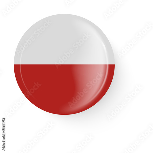 Round flag of Poland. Pin button. Pin brooch icon, sticker. Vector Free Download Round flag of Poland. Pin button. Pin brooch icon, sticker. Vector - GFXLoad