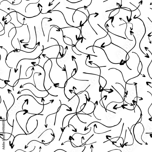 Seamless pattern with doodle arrows
