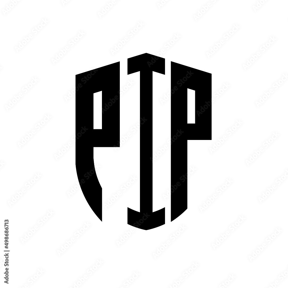 PIP letter logo design. PIP modern letter logo with black background