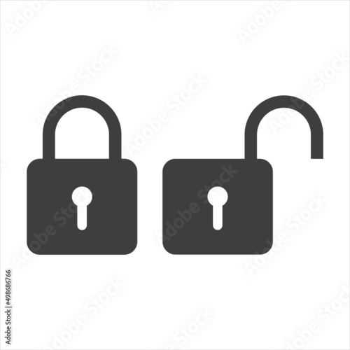 padlock icon unlock symbol vector logo template design element.